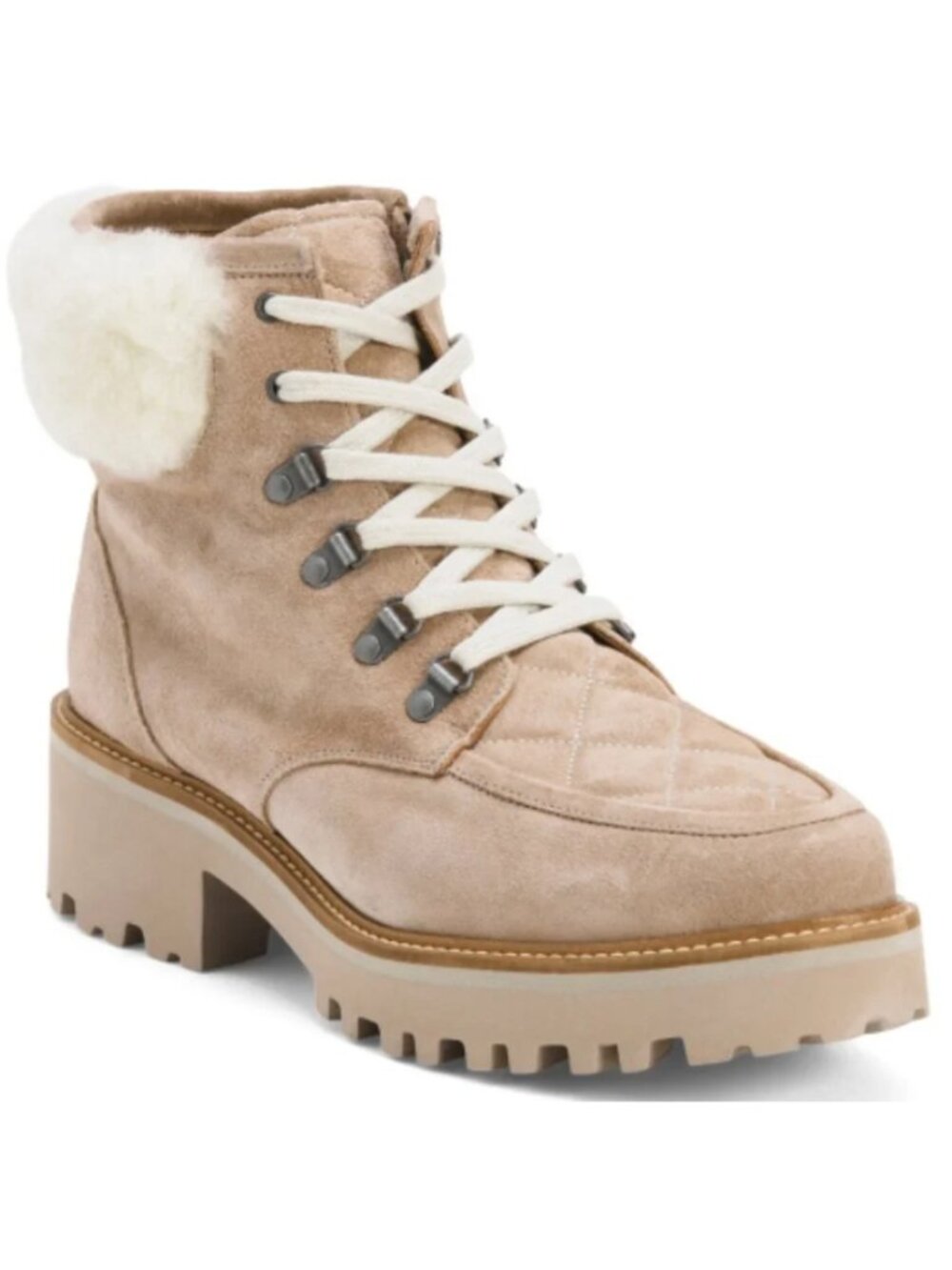 JOHNSTON AND MURPHY Made In Brazil Leather Emmalynn Quilted Hiker Boots